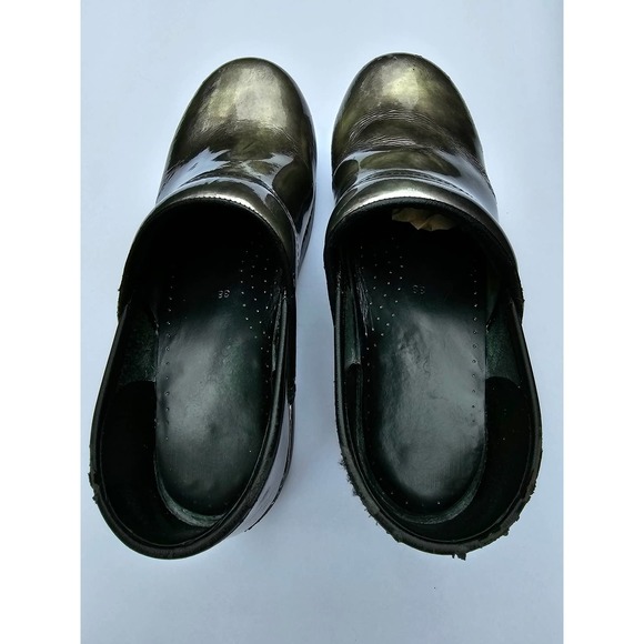 DANSKO Professional Pewter Patent Leather MULE CLOG size EU 38 US 7 1/2 - 8 - Picture 5 of 8